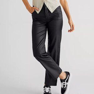 We The Free NWT Pacifica Coated Straight-Leg Faux Leather Pants Size 24